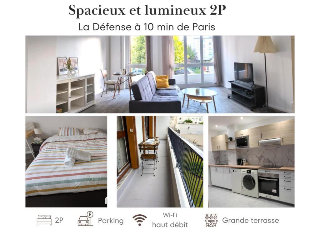 Apartamento Evasion La Defense - Balcon & Wi-Fi, A 10 Min De Paris Courbevoie Exterior foto